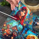 Panneau 10 lingettes à coudre thème contes traditionnels (2).webp