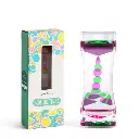 sablier sensoriel liquide mauve et vert.webp