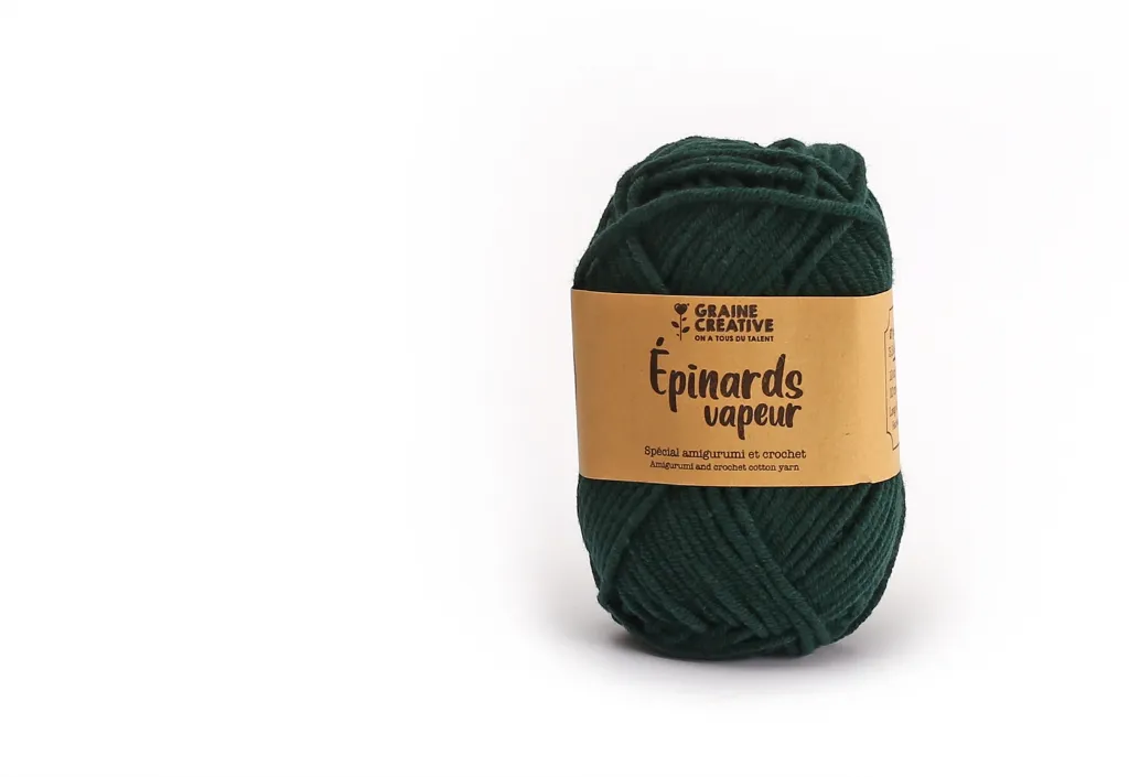 FILS DE COTON VERT FORET SPECIAL AMIGURUMI EPINARDS VAPEUR.webp