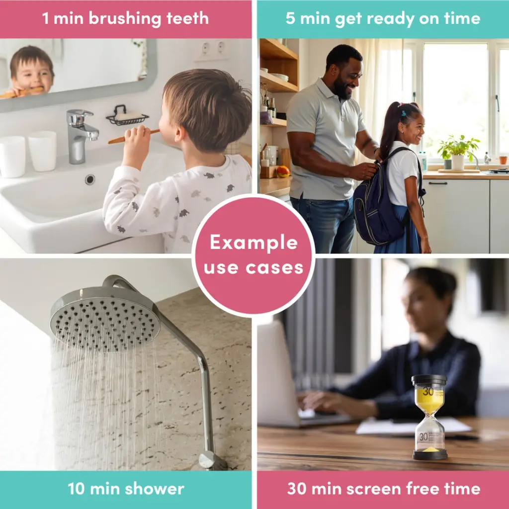 Pack de 6 minuteries sensorielles sable exemples d'utilisation.webp