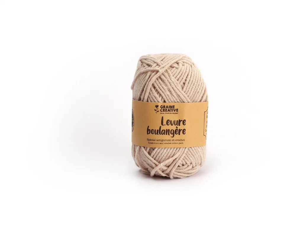 FIL DE COTON BEIGE 27G ENV 55M - AMIGURUMI LEVURE BOULANGERE.webp