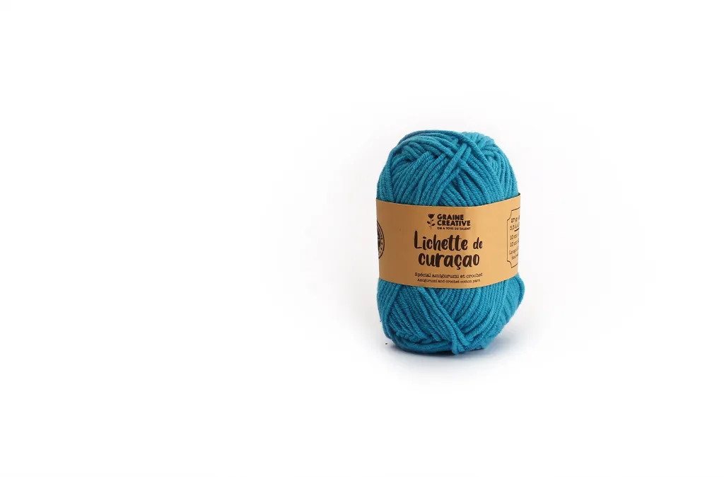 FILS DE COTON TURQUOISE SPÉCIAL AMIGURUMI LICHETTE CURAÇAO.webp