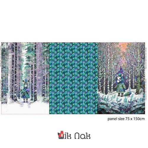 [24567] Panneau en French Terry imprimé Forêt de conte de fées |Motif Zèbre | Stenzo