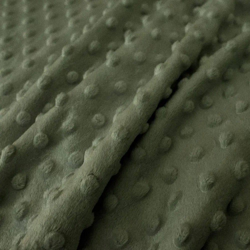 [0617214] Tissu Minky ultra doux | Vert kaki 214 | Oeko - Tex | par 10 cm