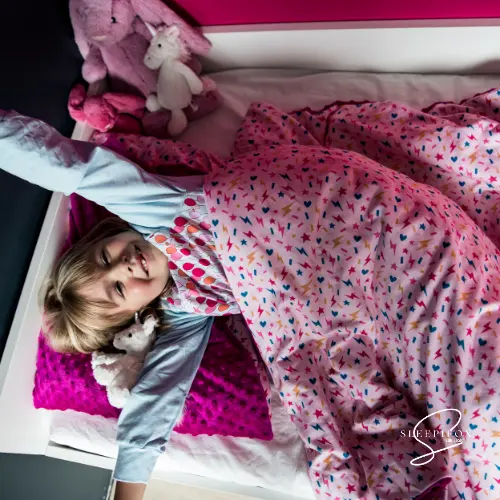 Plaid Lesté Sleepifox enfant - XS à M (XS - 90 x 120 cm, Confettis Love, 2 kg)