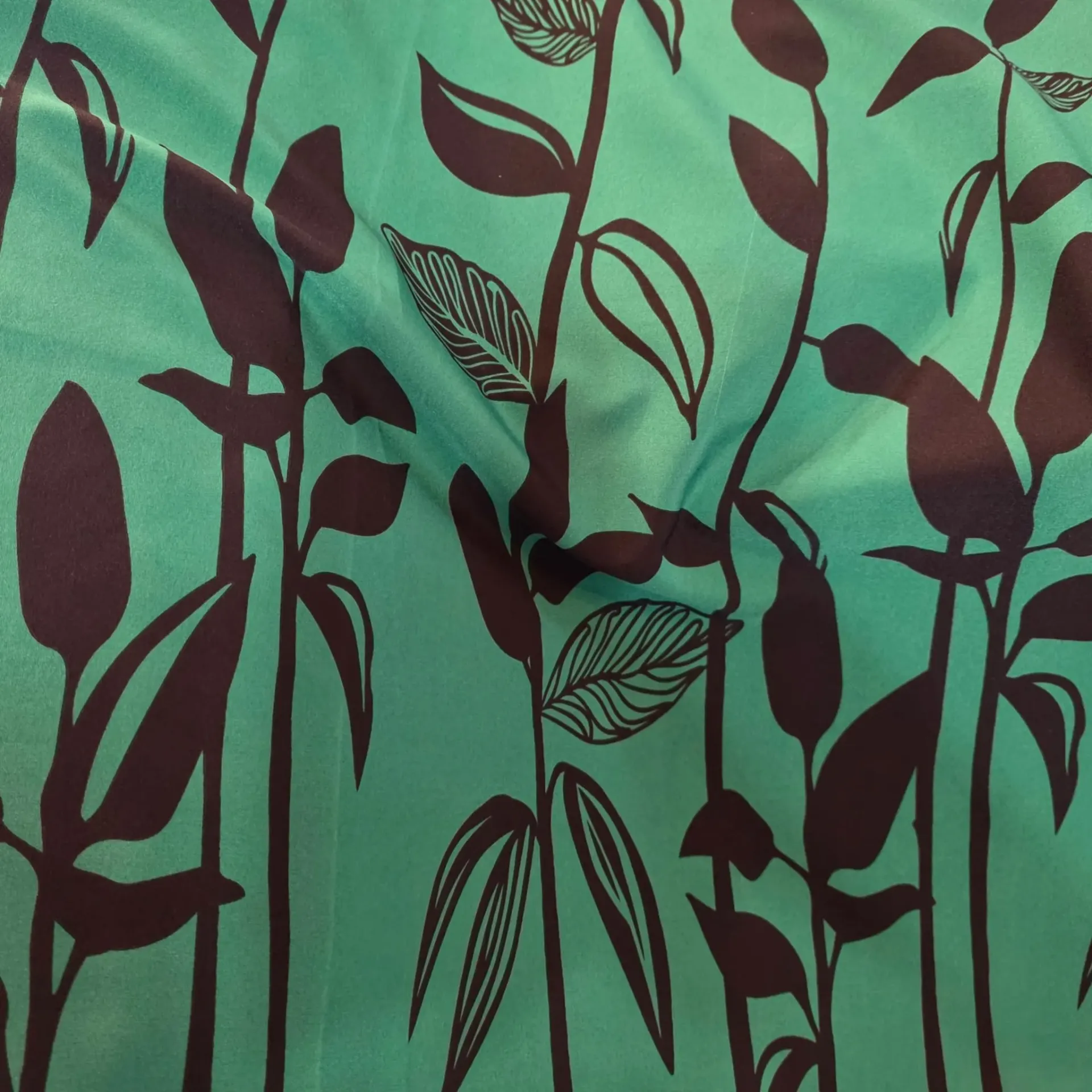 Tissu Super Soft Stretch imprimé vert/noir | Oeko - Tex |