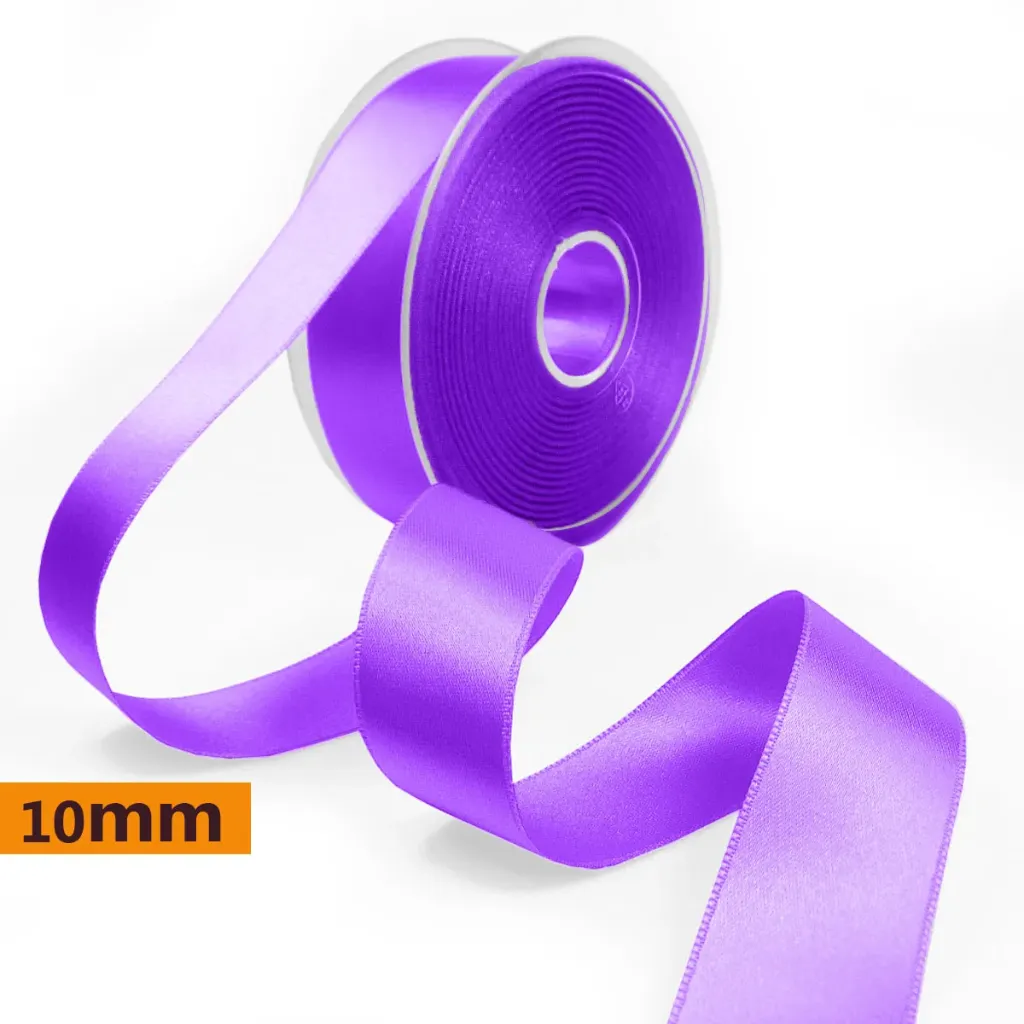 Ruban satin double face 10 mm | Mauve foncé | Prix au mètre