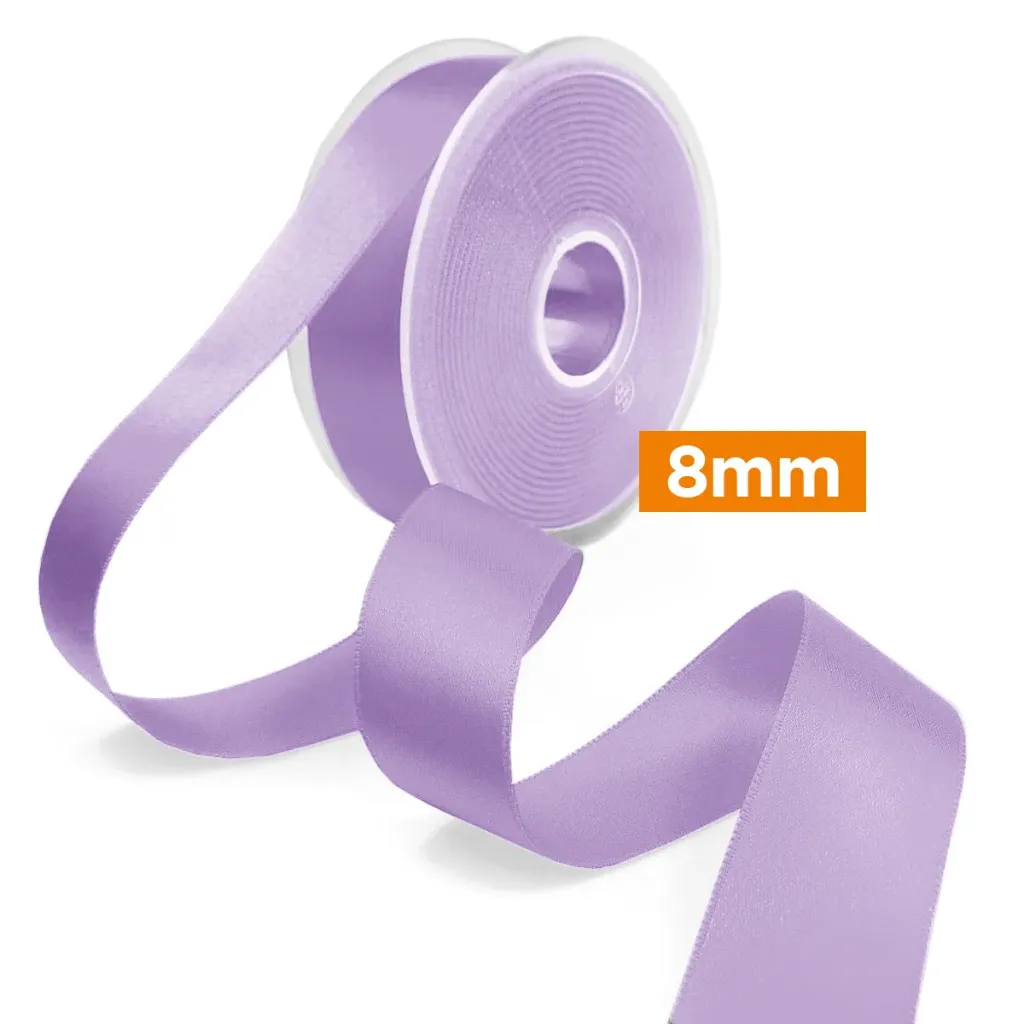 Ruban satin double face 8 mm | Lilas | Prix au mètre