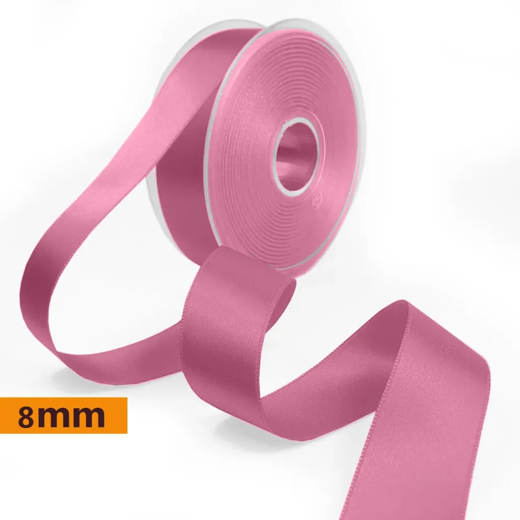 Ruban satin double face 10 mm | Rose | Prix au mètre