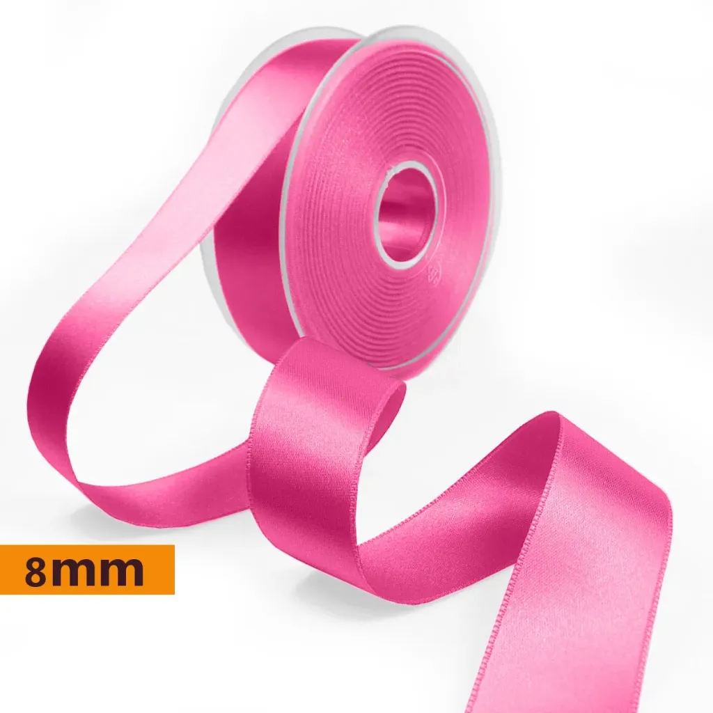 Ruban satin double face 6 mm | Rose | Prix au mètre