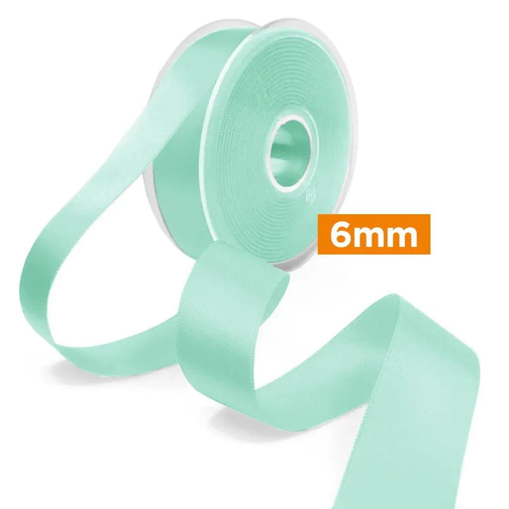 Ruban satin double face 6 mm | Vert | Prix au mètre