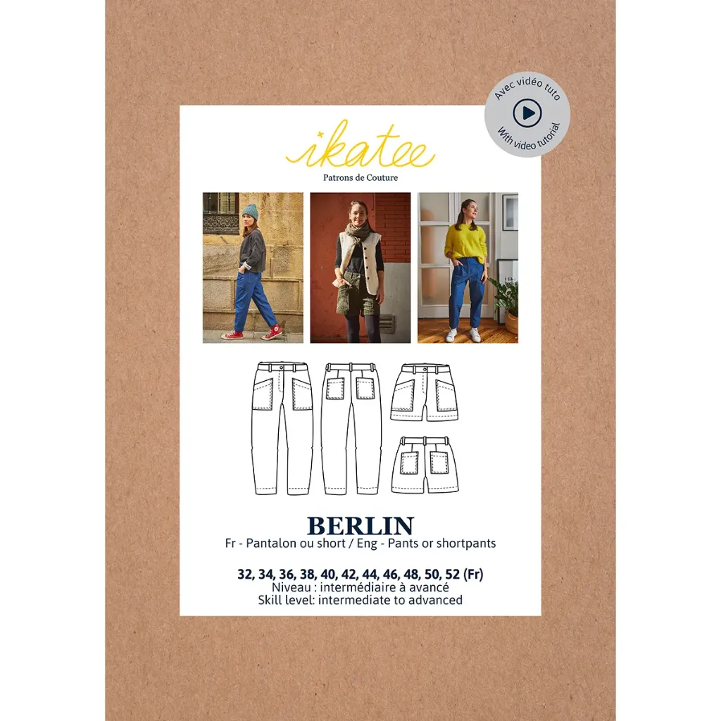 [02.BERL-IKPERO89P] Berlin | Patron pantalon et short femme | Ikatee