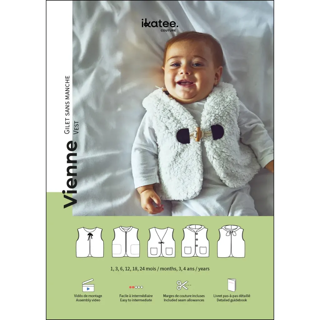 Vienne Bébé | Patron gilet sans manches bébé | Ikatee