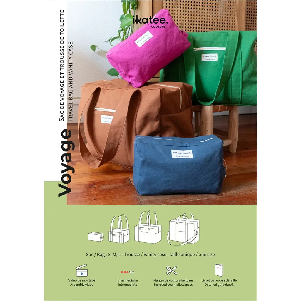 Voyage | Patron sac et trousse de toilette | Ikatee