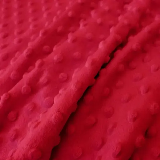 [0617425] Tissu Minky ultra doux | Rouge vif 425 | par 10 cm
