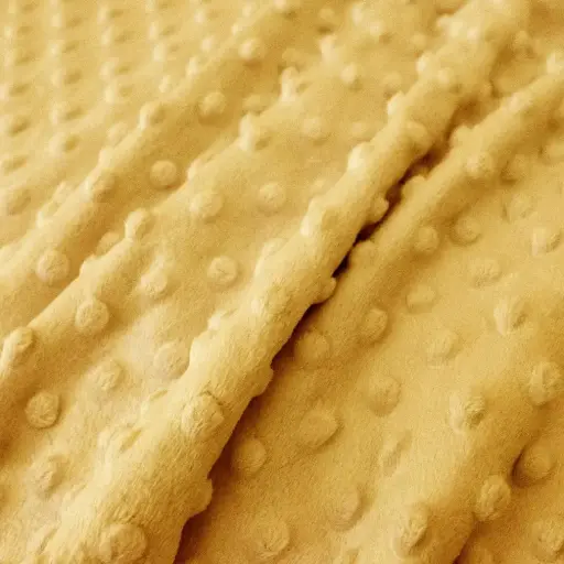 [0617580] Tissu Minky ultra doux | Jaune moutarde 580 | par 10 cm